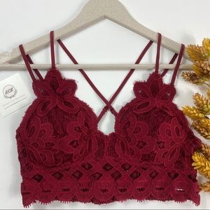 🆕Biking Red Juliana Crochet Scallop Lace Bralette
